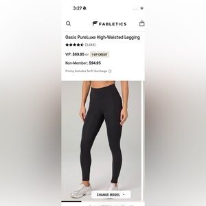 Fabletics Oasis PureLuxe High-Waisted Legging - NAVY